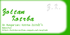 zoltan kotrba business card